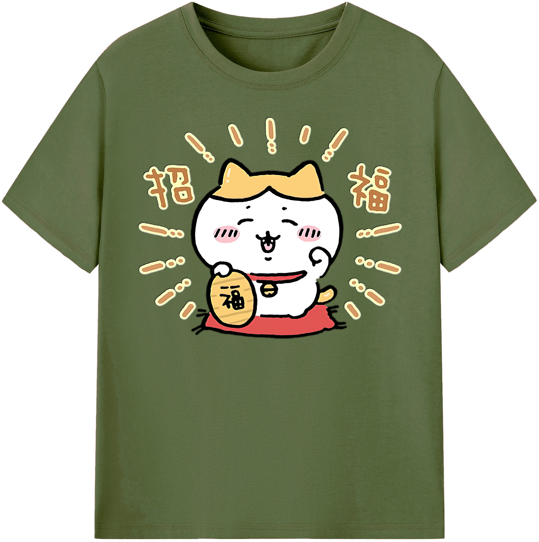 （画像用） ちいかわ ハチワレ Chii-kawa hachiware 綿100％半袖Tシャツ（フロントプリント）
